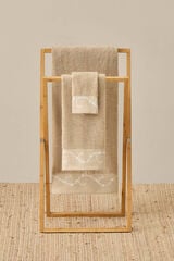 Textura Toalha de felpa bordada cinzento