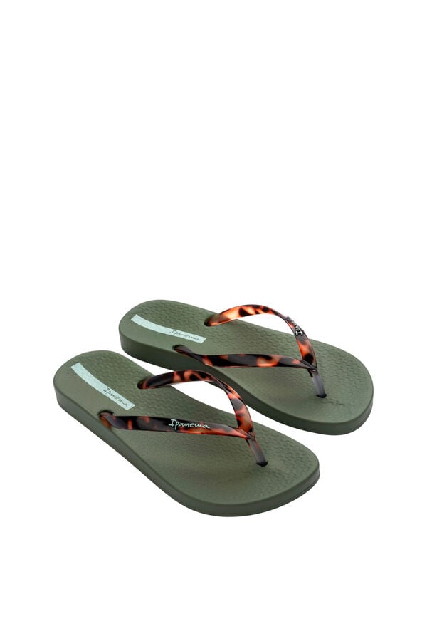 Ipanema Chinelo tradicional de tiras com estampado animal verde