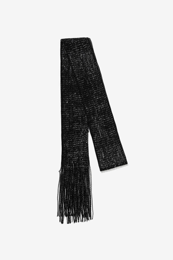 Vilanova Cachecol Fino com Fio Met&aacute;lico preto