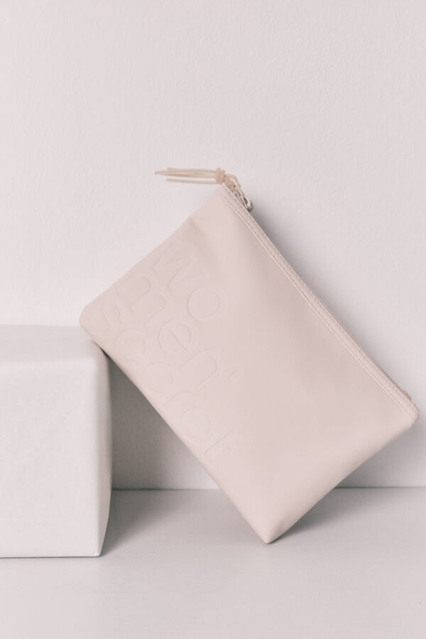 Women'secret N&eacute;cessaire m&eacute;dio com dupla carteira branco bege