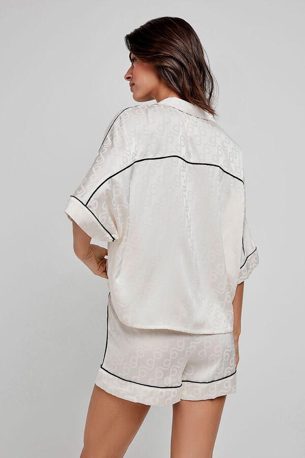 Gisela Pijama curto camisa bege bege