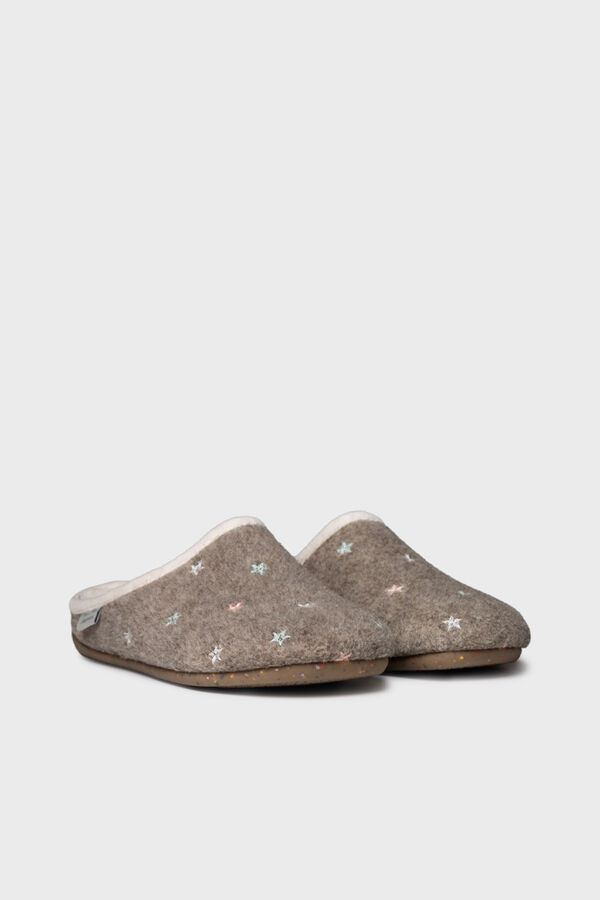 Toni Pons Chinelo tipo tamanco em feltro reciclado bege