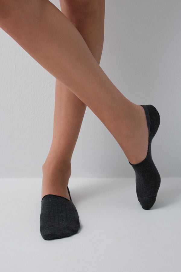 Women'secret Pack 3 meias slip caneladas cinzentas cinzento