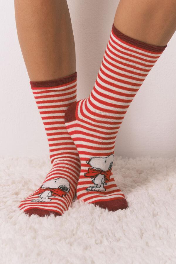 Women'secret Pacote com 3 meias longas vermelhas de meias do Snoopy  vermelho