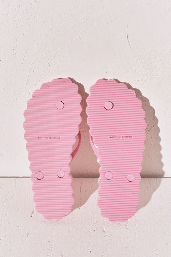Women'secret Chinelos de dedo efeito ondas rosa rosa