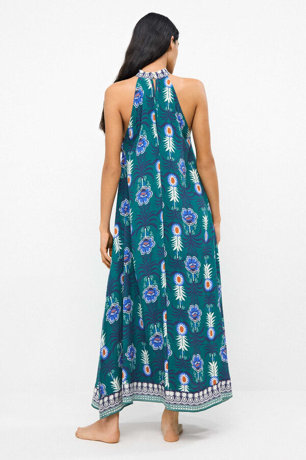 Gisela Vestido halter estampado de ananases branco