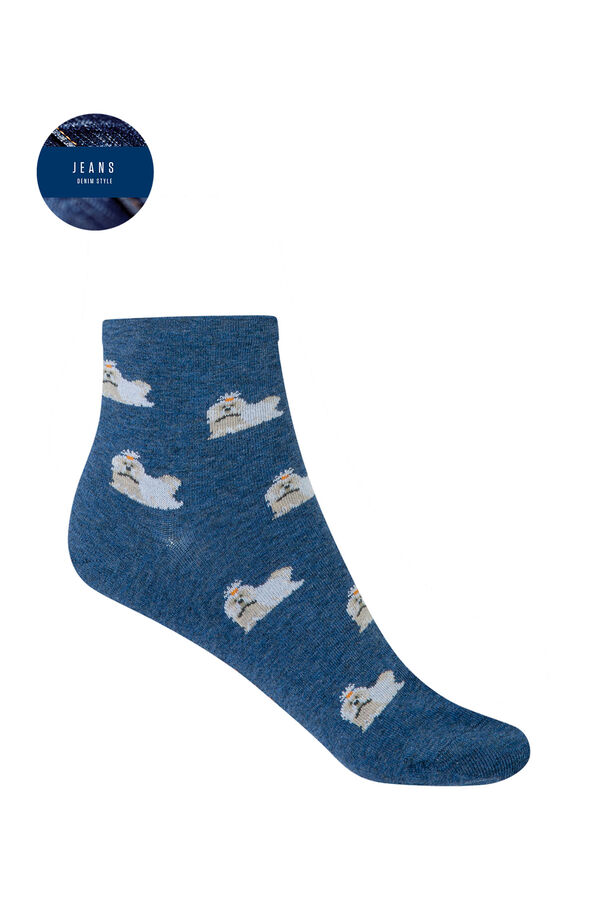 Punto Blanco Meias de viscose Bichon Maltês azul