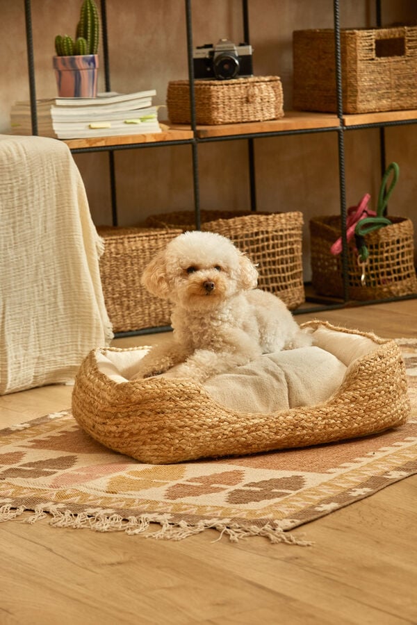 Calma House Cama para animais de estima&ccedil;&atilde;o em juta Ural 50x40 cru