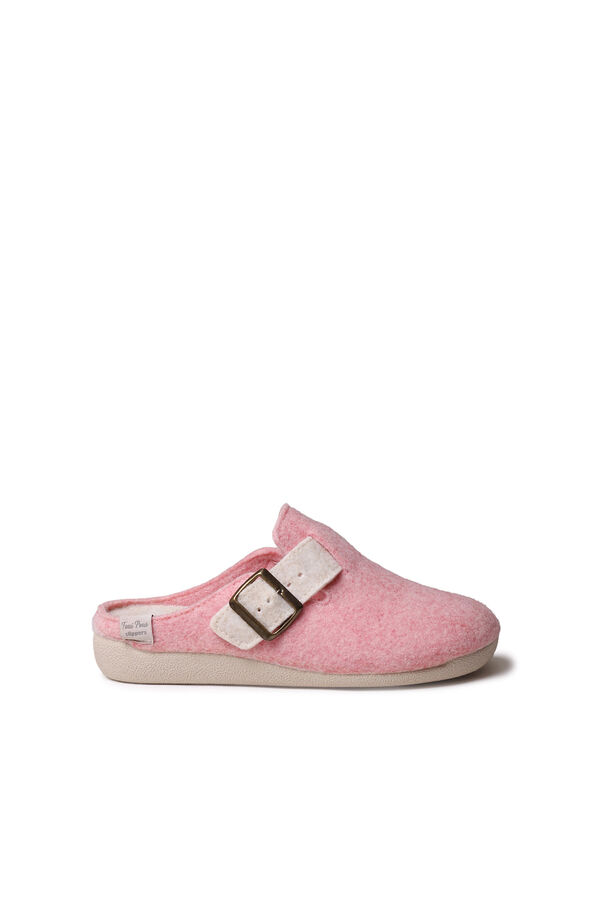 Toni Pons Chinelo feminino estilo tamanco em feltro rosa