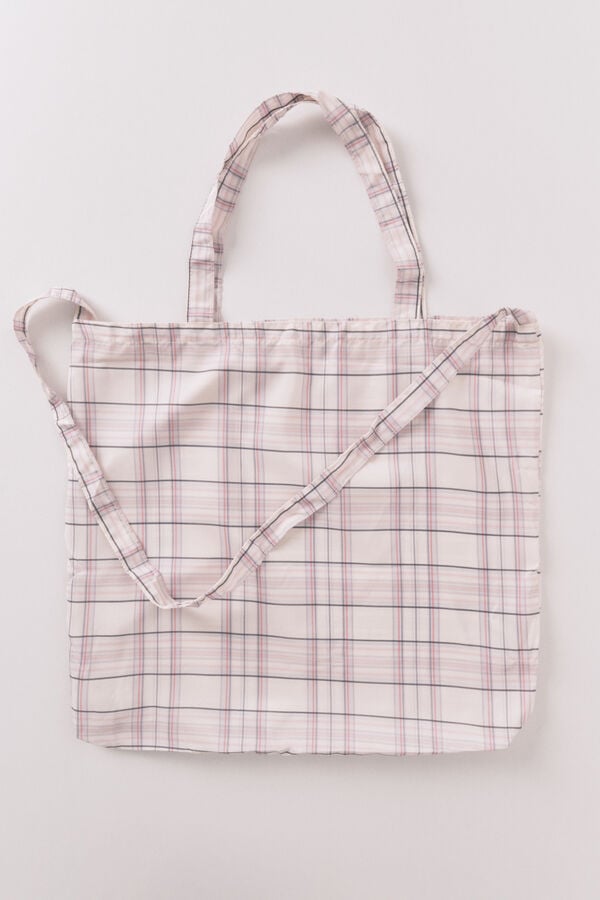 Women'secret Mala dobr&aacute;vel com porta-chaves xadrez rosa Stitch. estampado