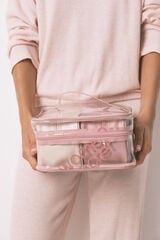 Women'secret Pacote com 3 bolsas de higiene pessoal de borracha metálica rosa