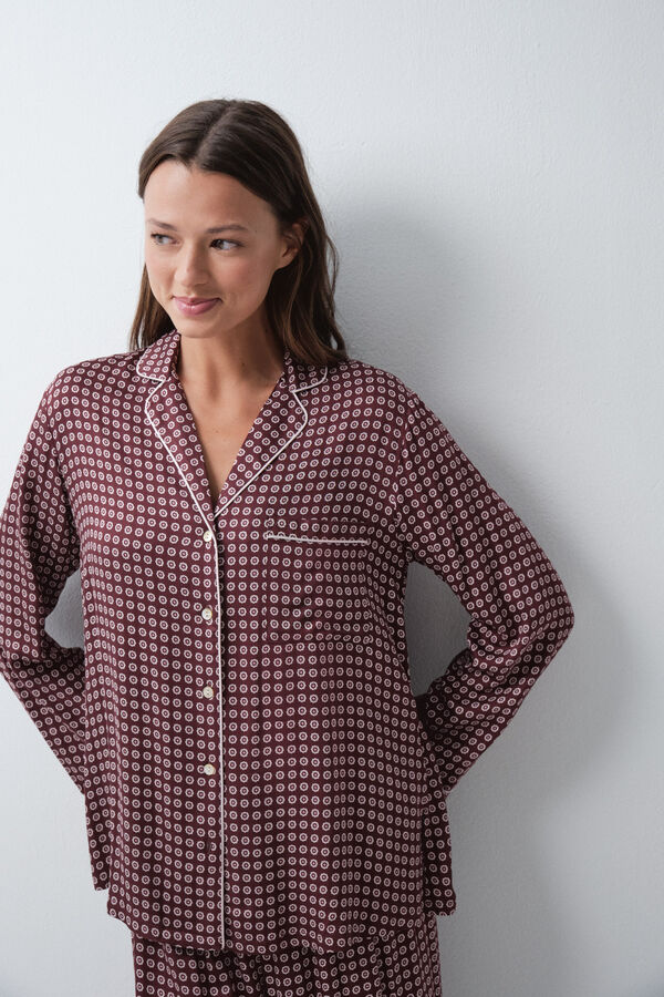 Women'secret Pijama comprido camiseiro gren&aacute; vermelho