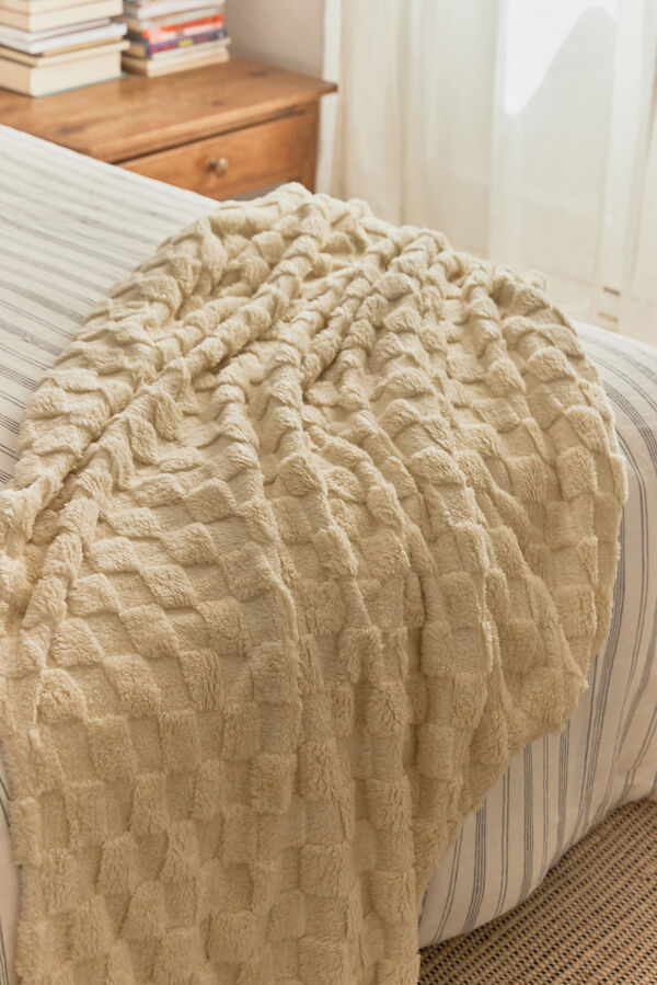 Calma House Xadrez xadrez em tons bege Damero estampado