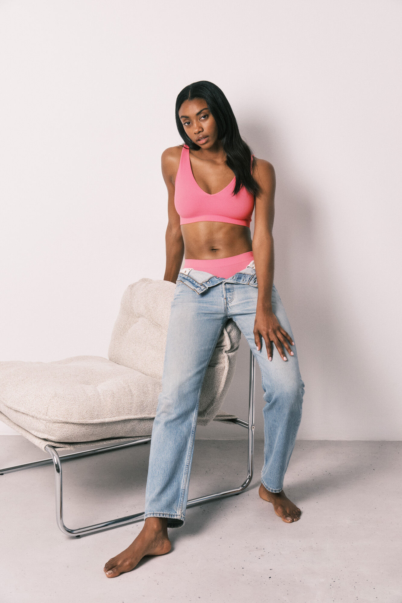 Women'secret Top halter liso corte limpo coral