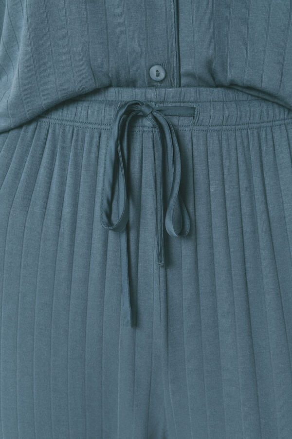 Women'secret Pijama camisa capri de viscose verde verde