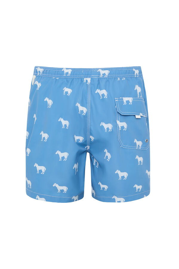 Kiff-Kiff Maiô masculino com estampado de palmeira azul
