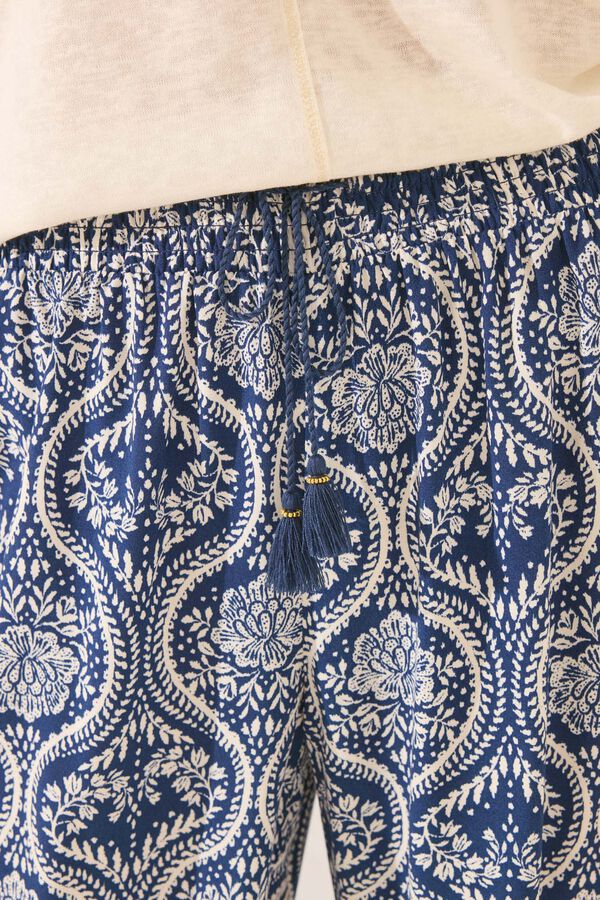 Women'secret Calça comprida estampado azul