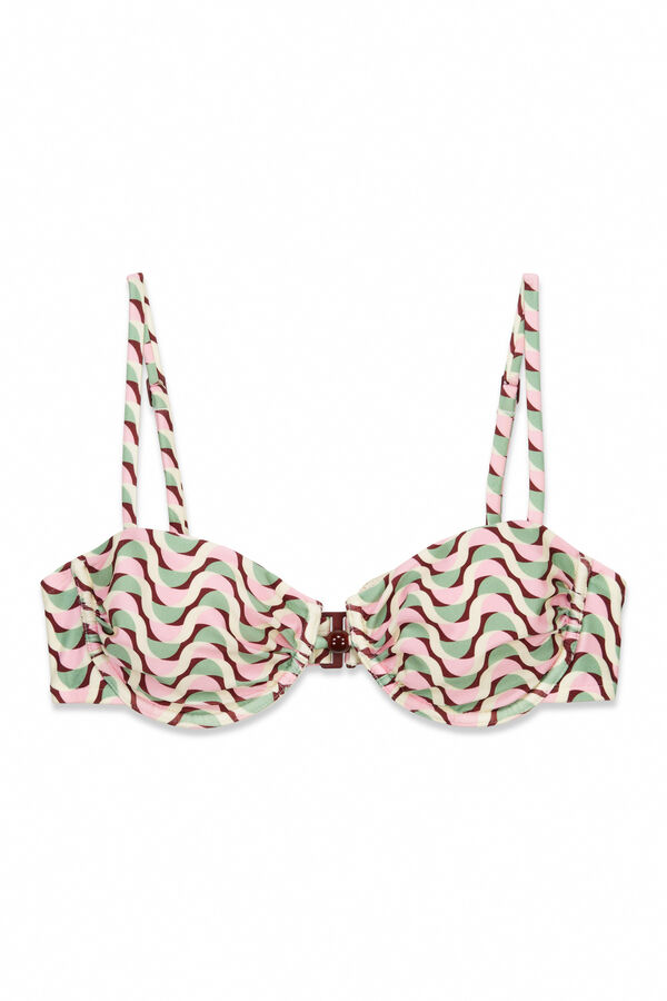 Women'secret Top biqu&iacute;ni balconette estampado geom&eacute;trico estampado