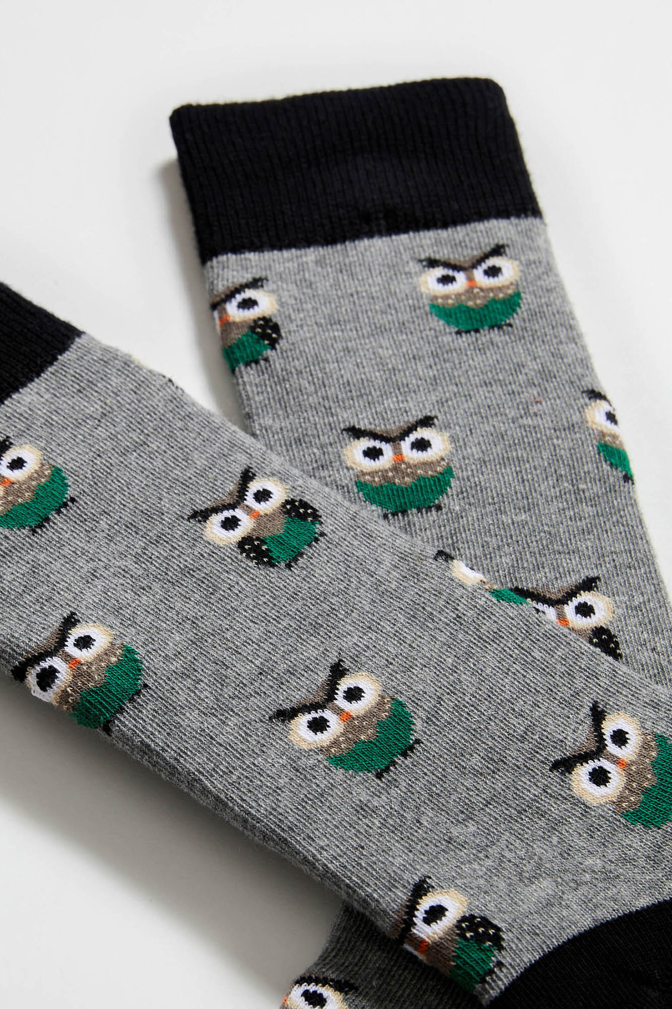 Besocks Meias altas de algod&atilde;o org&acirc;nico em cor cinzenta