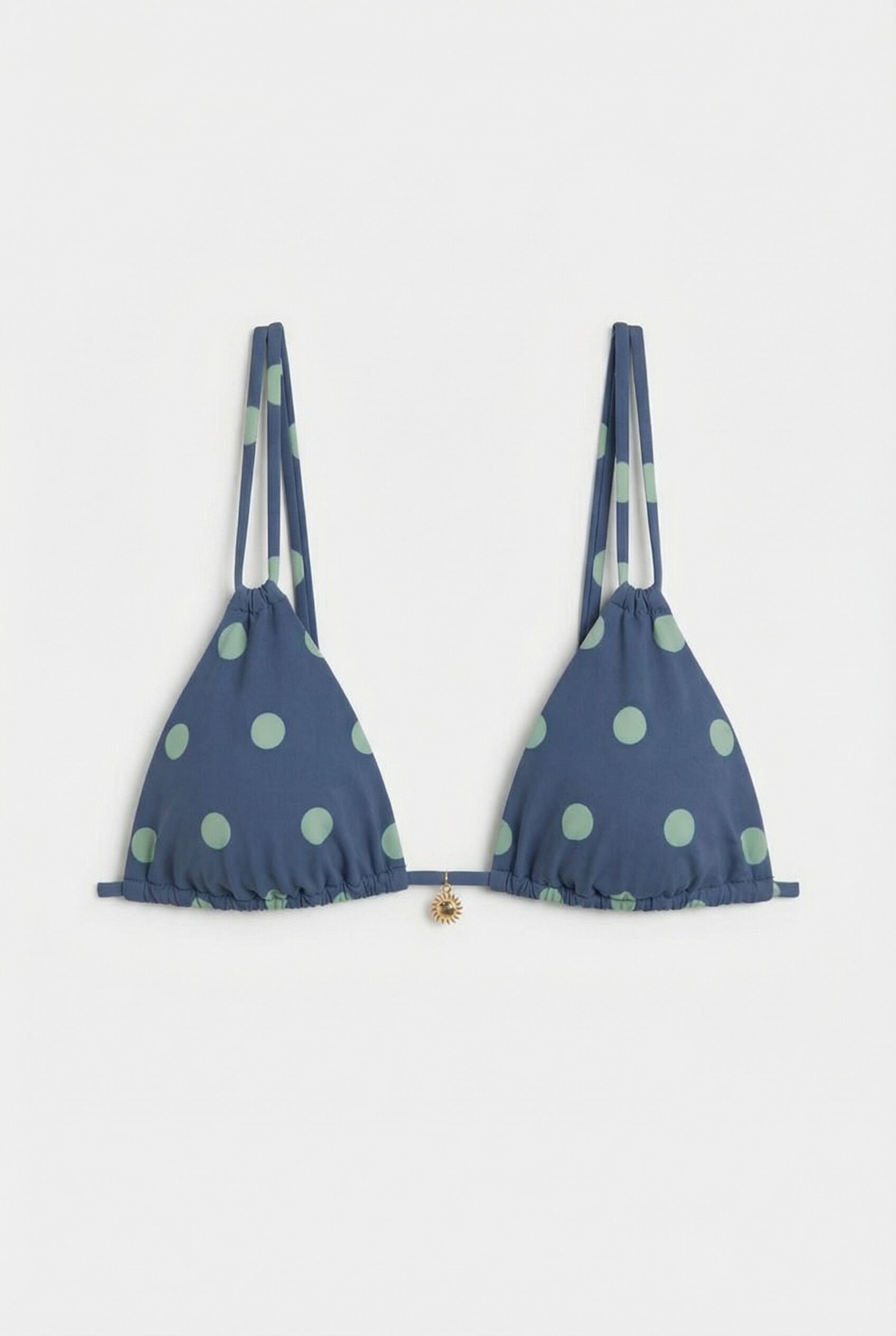 Women'secret Top biqu&iacute;ni triangular azul e estampado de bolinhas 