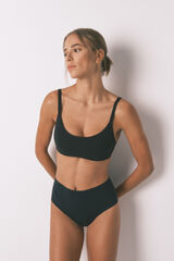 Women'secret Braga alta algodón negro negro