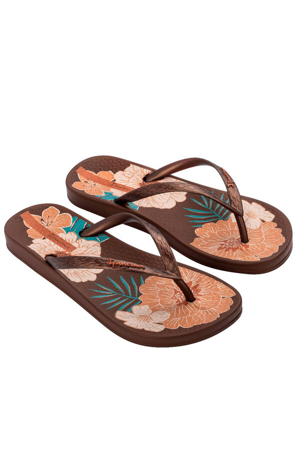 Ipanema Chanclas anat flores bronce marrón