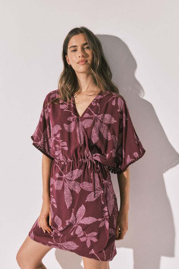 Women'secret Camisola curta estampado flores vermelho