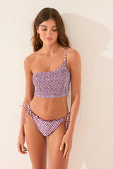 Women'secret Asymmetrical smock bikini top printed