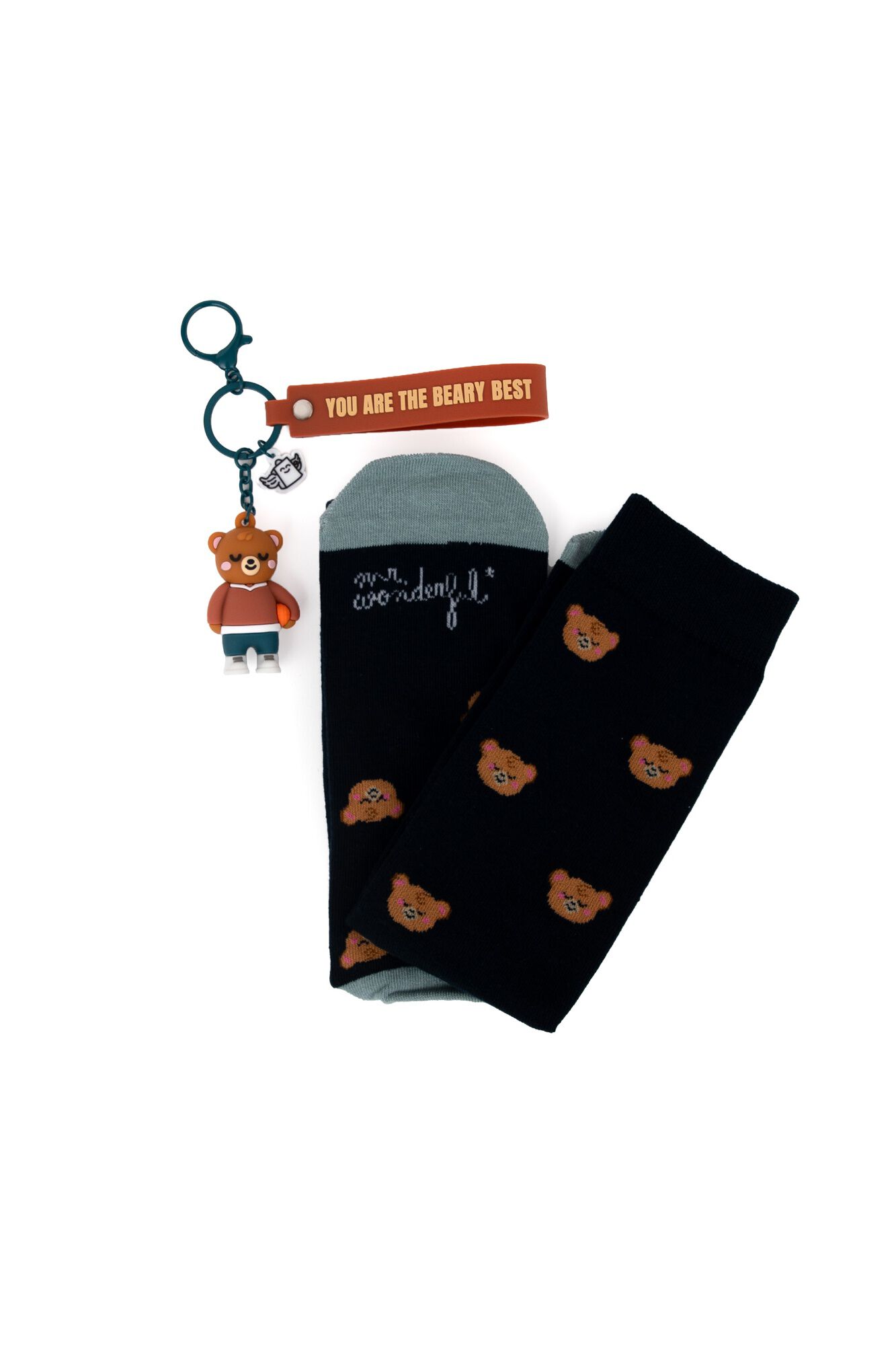 Mr. Wonderful Kit de calcetines + llavero - You are the beary best