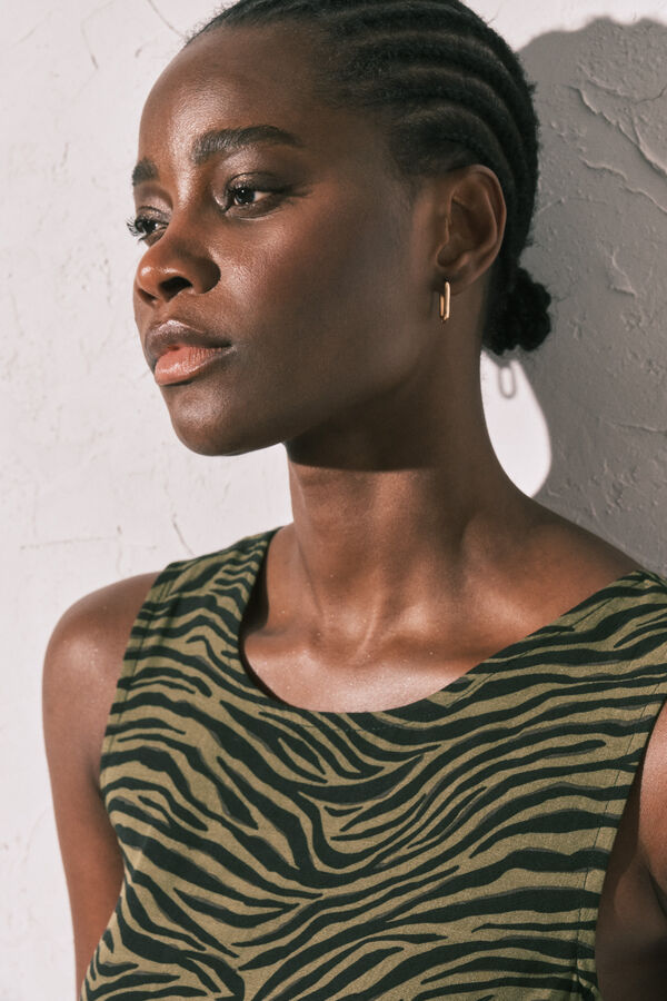 Women'secret Macac&atilde;o comprido animal print preto