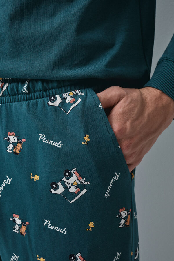 Women'secret Pijama comprido em algod&atilde;o Snoopy azul azul