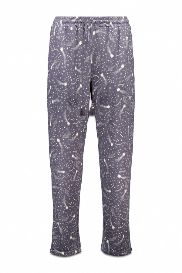 Women'secret Cal&ccedil;a compridas de malha quente com estrelas cinza suaves cinzento