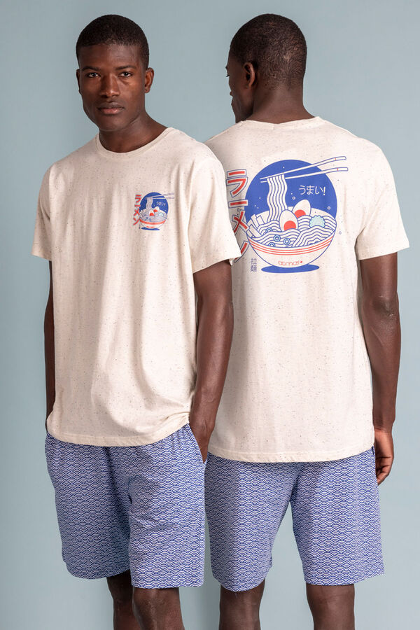 Admas Pijama curto de ramen  branco