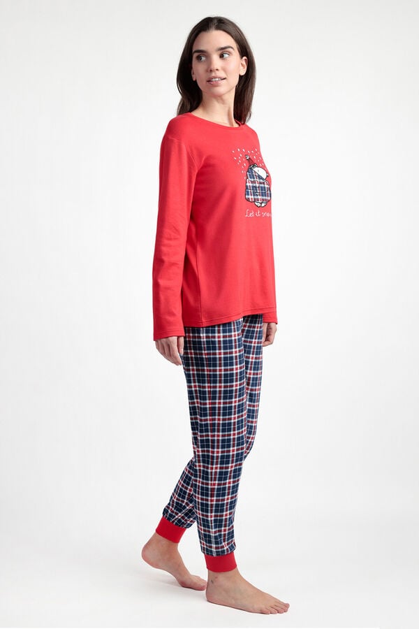 Admas Pijama Feminino Snow B vermelho