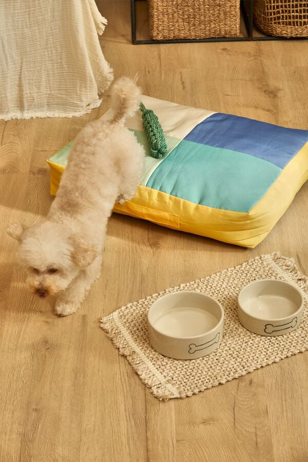 Calma House Almofada para animal de estima&ccedil;&atilde;o Buby turquesa 60x40x12 azul