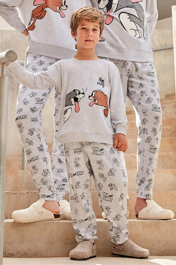 Gisela Conjunto de pijama malha para meninos Tom & Jerry cinzento