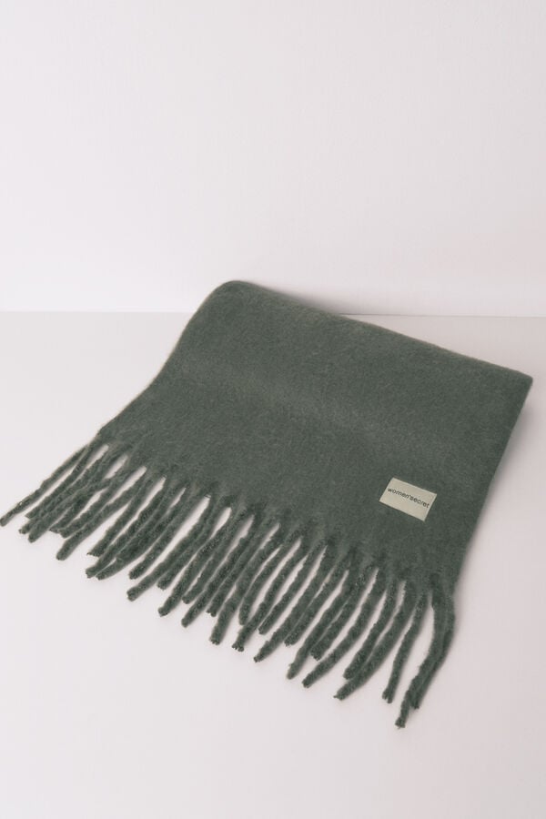 Women'secret Cachecol de mohair verde estampado