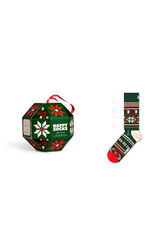 Happy Socks Conjunto de meias unissex para presente de floco de neve verde