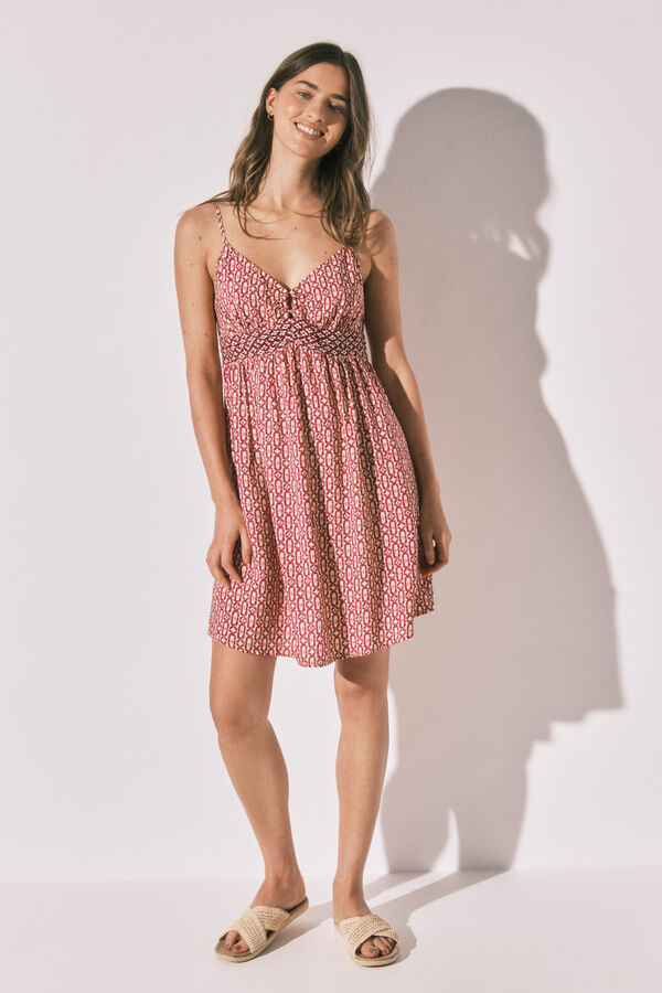 Women'secret Vestido curto de al&ccedil;as estampado