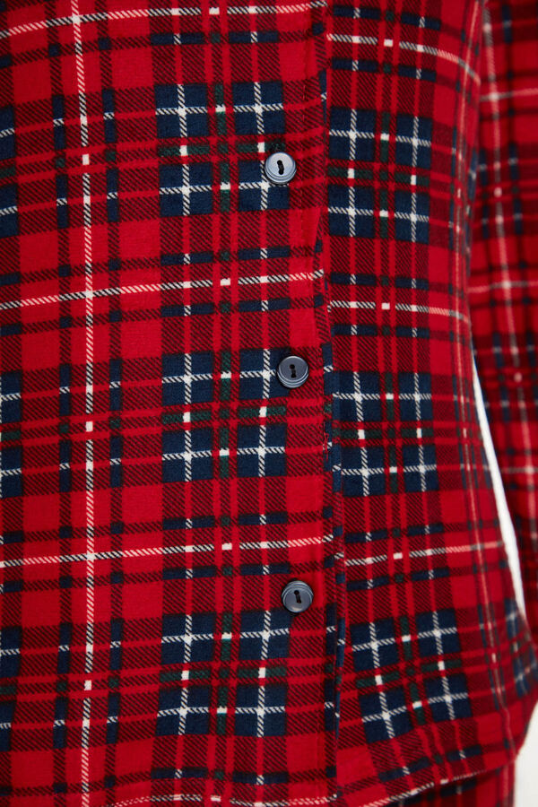Trendyol Conjunto de pijama camiseiro xadrez vermelho macio ao toque  vermelho