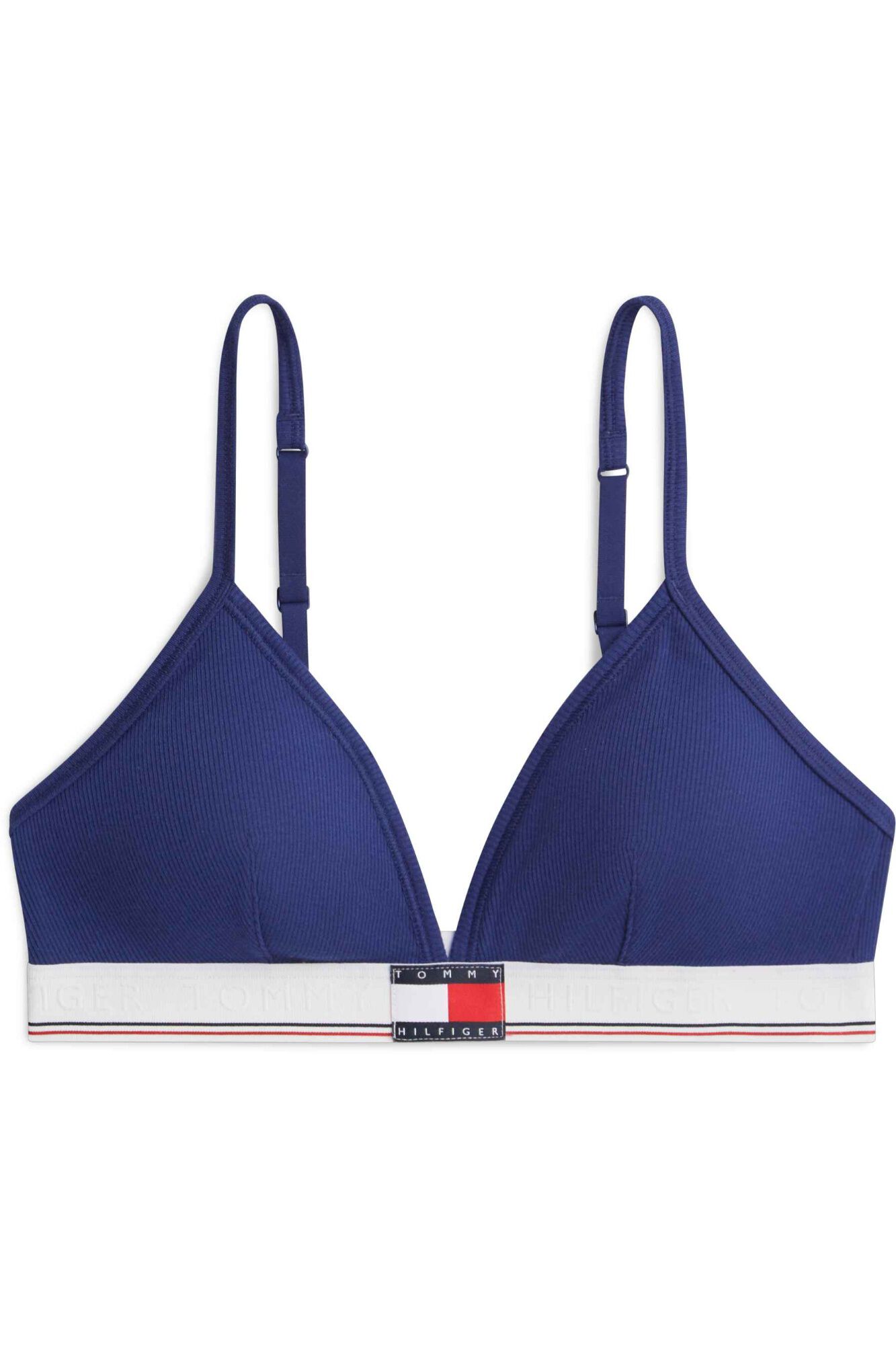 Tommy Hilfiger Soutien triangular canelado azul