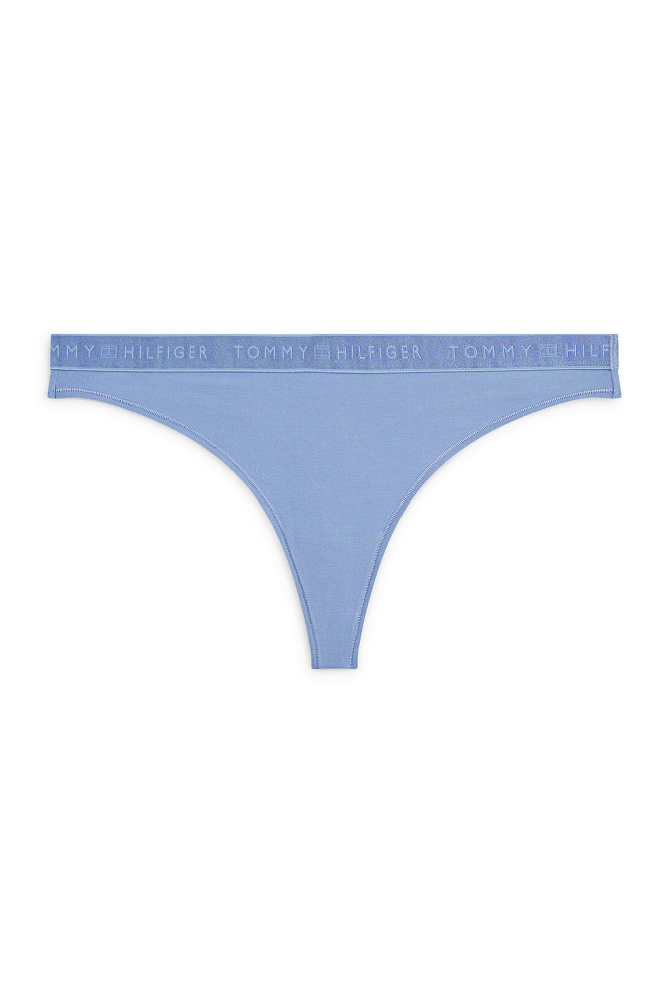 Tommy Hilfiger Tanga cl&aacute;ssica com bandeira tom sobre tom