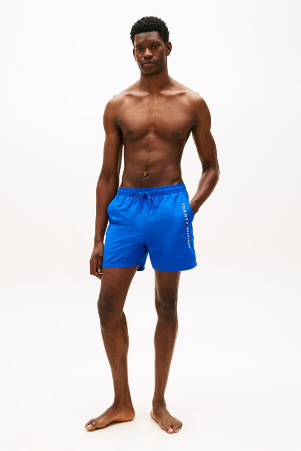 Tommy Hilfiger Cal&ccedil;&otilde;es de banho com inscri&ccedil;&atilde;o lateral azul