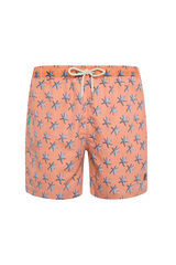 Kiff-Kiff Fato de banho bermuda laranja com lavagem estrela-do-mar vermelho