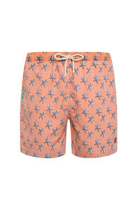 Kiff-Kiff Fato de banho bermuda laranja com lavagem estrela-do-mar