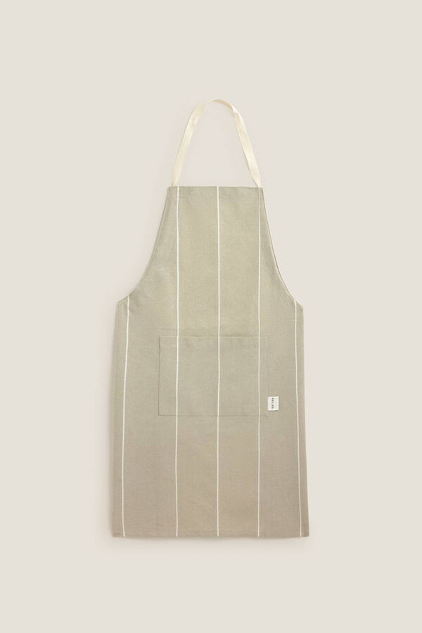 Textura Avental riscas bege