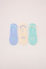 Women'secret Pacote de 3 meias invis&iacute;veis WS estampado