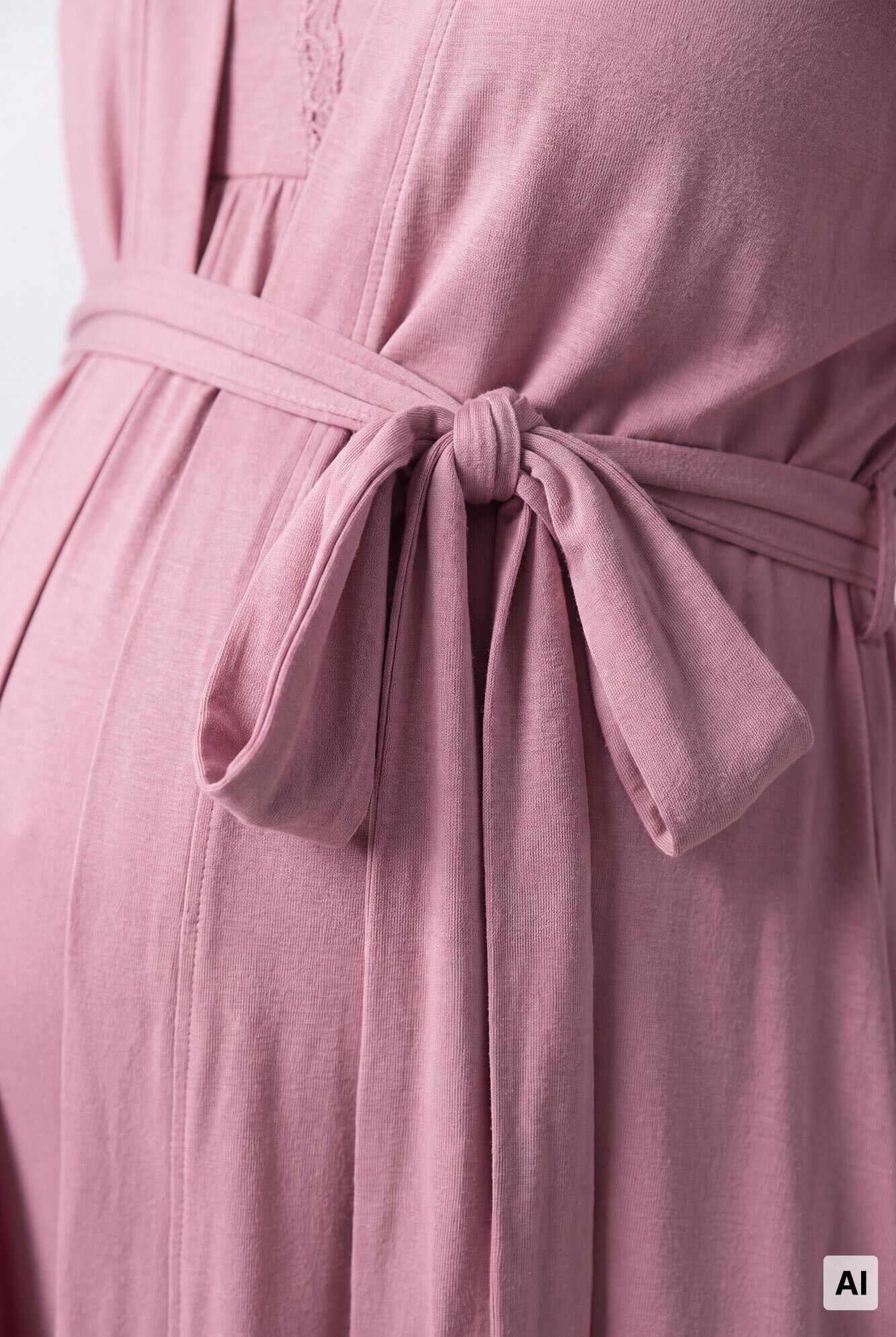 Women'secret Robe midi com cinto rosa