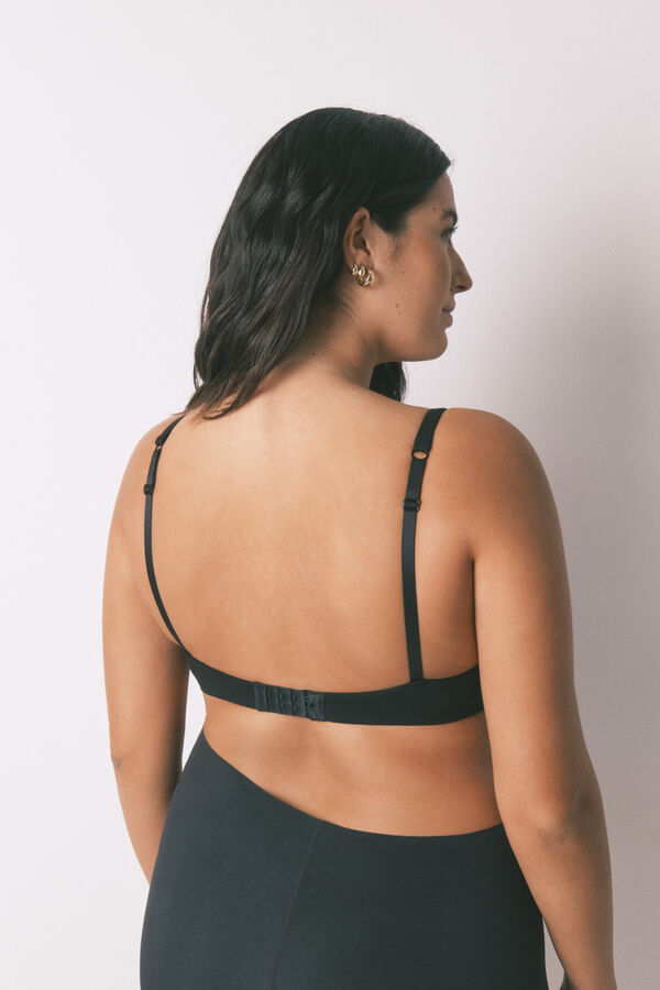 Women'secret Sujetador tipo top algod&oacute;n negro negro