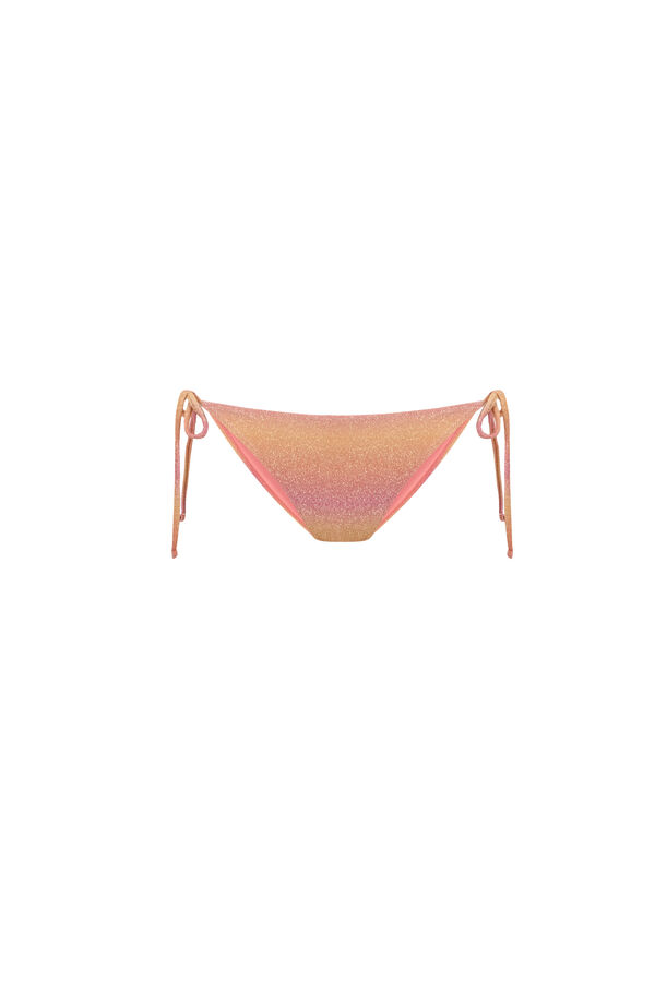 Women'secret Cueca biquíni clássica com tiras de glitter rosa degradê rosa
